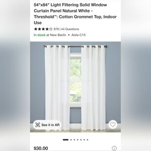 10 Threshold White Grommet-Top Curtain Panels